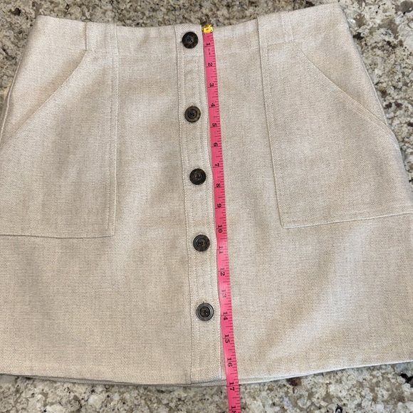 BANANA REPUBLIC Button Front Linen Cotton Blend skirt Size 8 - Picture 5 of 10